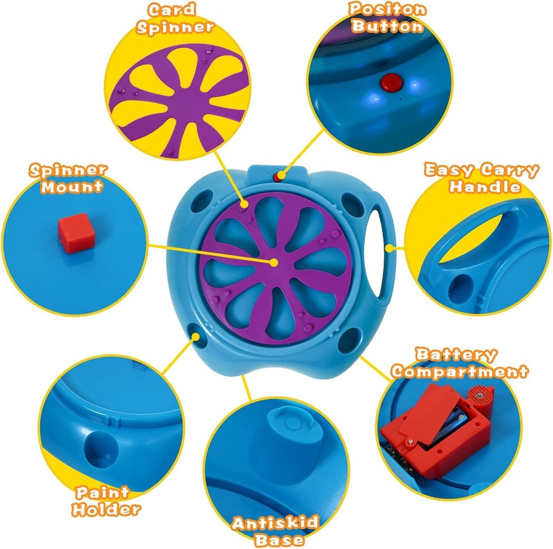 Wings Giant Spin Art Machine Variable Speed, Battery Operated Spinner - Paint Spinner with Splatter Guard, Washable Paint, Spin Art Kit, Stem Toys, Arts and Crafts - Image 5